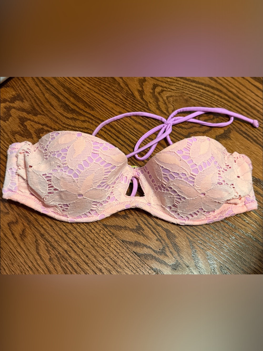 Victoria’s Secret Pink Lace Bandeau Bikini top - 32B